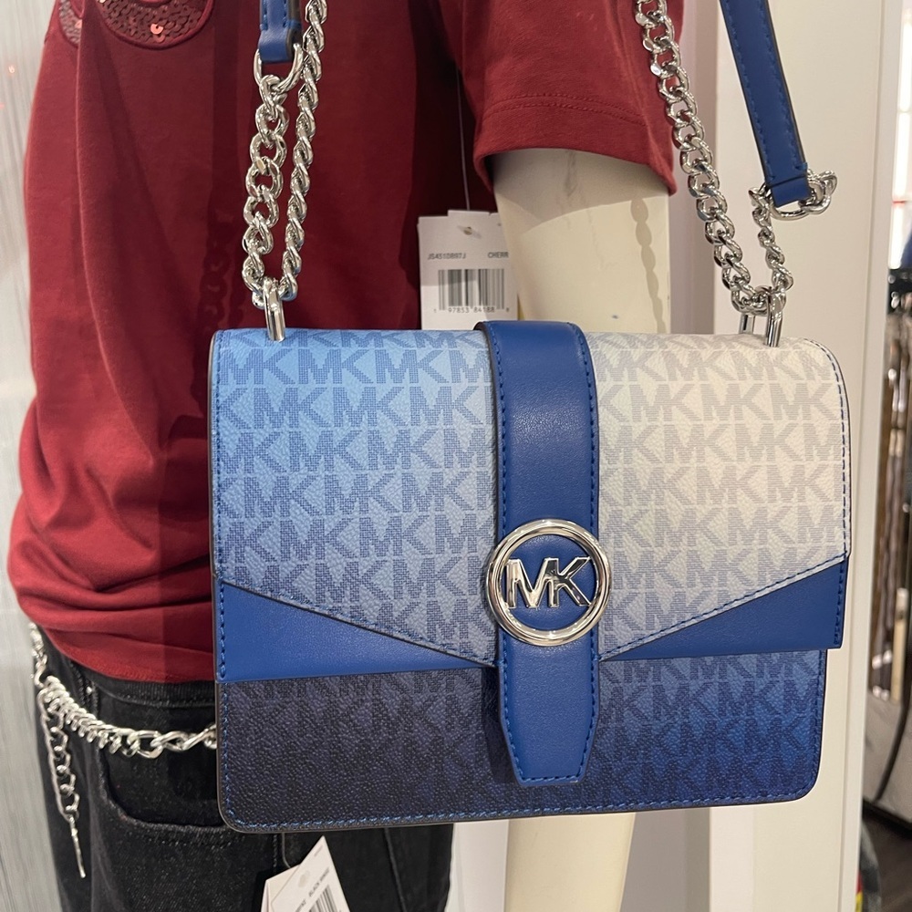 Michael Kors Greenwich Sm Color-Block Logo Flap Crossbody & Md Tri-Fold Wallet - Picture 15 of 16